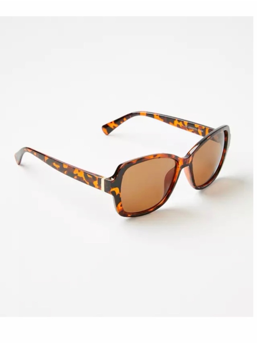 NWT LOFT Tortoise Square Sunglasses Retro Oversized Brown Lens